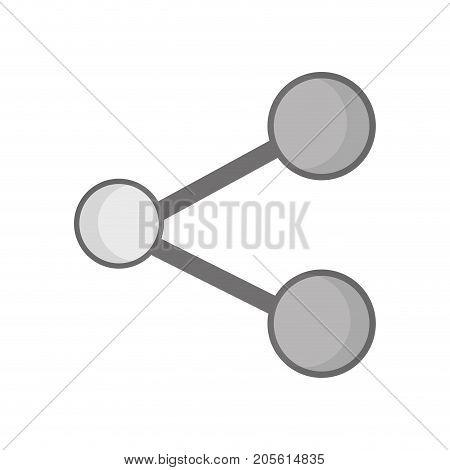 grayscale share social media monile icon vector illustration