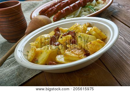 Bratkartoffeln - German Style Fried Potatoes , close up meal