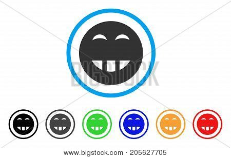 Laugth Smiley icon. Vector illustration style is a flat iconic laugth smiley symbol with black, grey, green, blue, red, orange color variants. Designed for web and software interfaces.