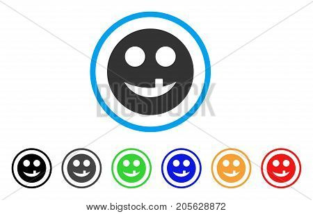 Toothless Smiley icon. Vector illustration style is a flat iconic toothless smiley symbol with black, gray, green, blue, red, orange color versions. Designed for web and software interfaces.