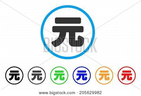 Yuan Renminbi icon. Vector illustration style is a flat iconic Yuan Renminbi symbol with black, grey, green, blue, red, orange color versions. Designed for web and software interfaces.