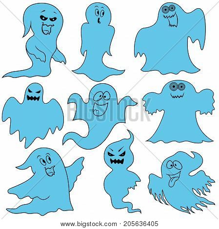Set Of Nine Amusing Ghosts