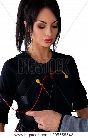 Trainer Helps Attaching Ems