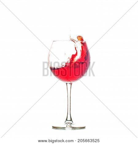 Bordeaux wine in a glass. The concept of alcoholic beverages restaurant cafe utensils holiday.