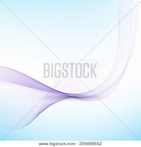 Blue wave.Abstract white background with blue wavy curved lines.Vector design element
