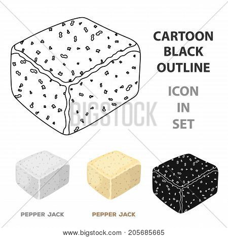 Pepper gack.Different kinds of cheese single icon in cartoon style vector symbol stock illustration .