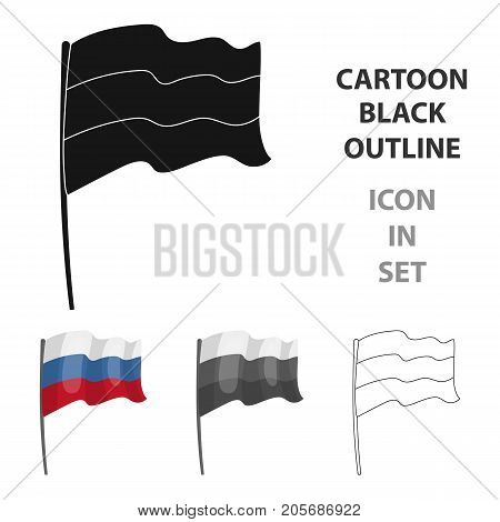 Russian flag icon in cartoon design isolated on white background. Russian country symbol stock vector illustration.