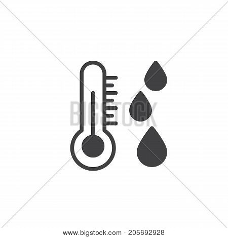 Dew point icon vector, filled flat sign, solid pictogram isolated on white. Symbol, logo illustration.