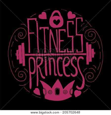 Fitness Princess Hand Drawn Circle