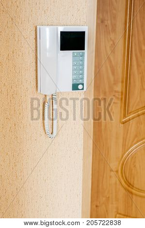 Video Intercom On The Wall In The Apartment