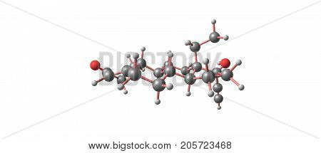 Levonorgestrel Molecular Structure Isolated On White