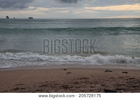 Grey evening on the beach, Krabi sunset