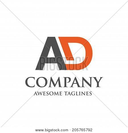 creative letter AD logo, Abstract business logo design template, modern Letter AD Logo template editable for your business