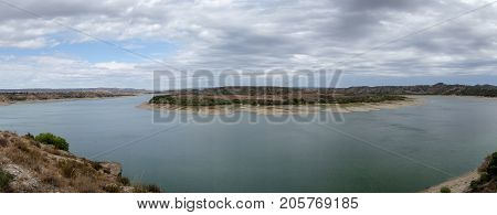 The River Ebro On Its Way Through Caspe, Aragon