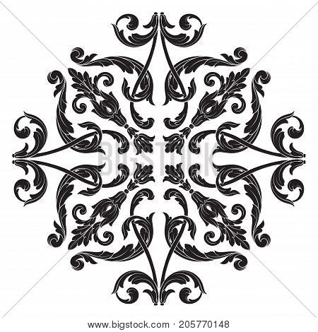 Baroque vector of vintage element for design. Decorative design element filigree calligraphy vector. You can use for wedding decoration of greeting card and laser cutting.