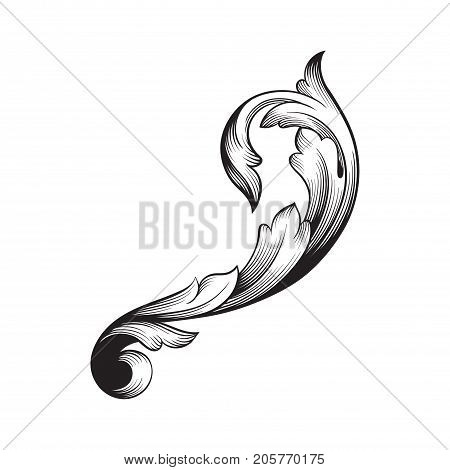 Baroque vector of vintage element for design. Decorative design element filigree calligraphy vector. You can use for wedding decoration of greeting card and laser cutting.