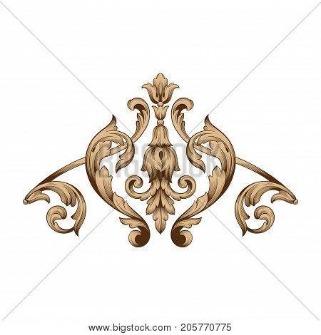 Baroque vector of vintage element for design. Decorative design element filigree calligraphy vector. You can use for wedding decoration of greeting card and laser cutting.
