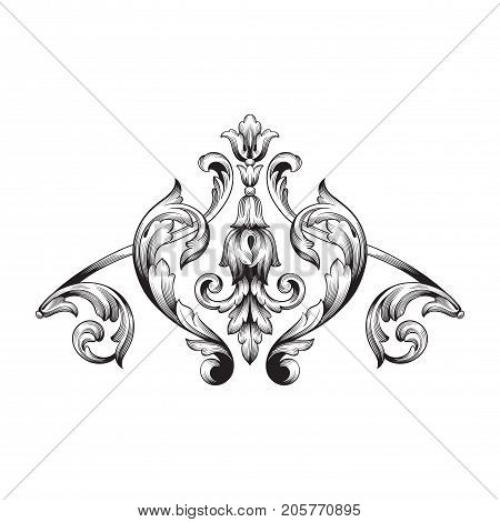 Baroque vector of vintage element for design. Decorative design element filigree calligraphy vector. You can use for wedding decoration of greeting card and laser cutting.