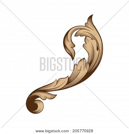 Baroque vector of vintage element for design. Decorative design element filigree calligraphy vector. You can use for wedding decoration of greeting card and laser cutting.