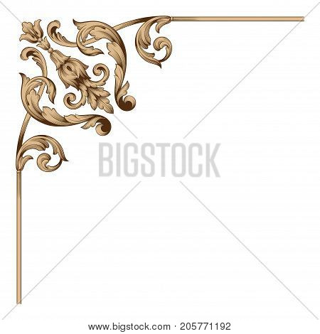 Baroque vector of vintage element for design. Decorative design element filigree calligraphy vector. You can use for wedding decoration of greeting card and laser cutting.