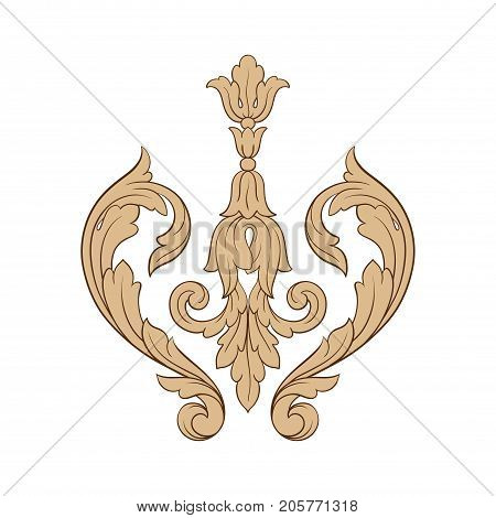 Baroque vector of vintage element for design. Decorative design element filigree calligraphy vector. You can use for wedding decoration of greeting card and laser cutting.