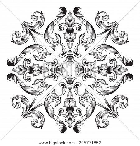 Baroque vector of vintage element for design. Decorative design element filigree calligraphy vector. You can use for wedding decoration of greeting card and laser cutting.