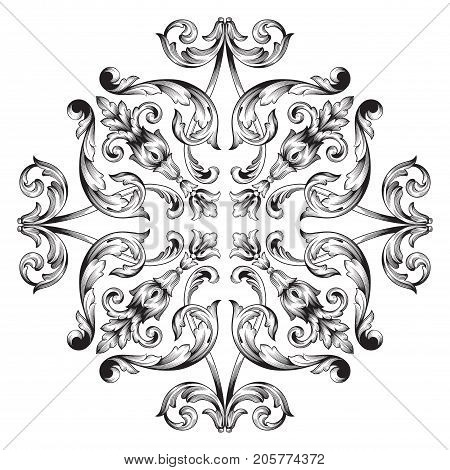 Baroque vector of vintage element for design. Decorative design element filigree calligraphy vector. You can use for wedding decoration of greeting card and laser cutting.