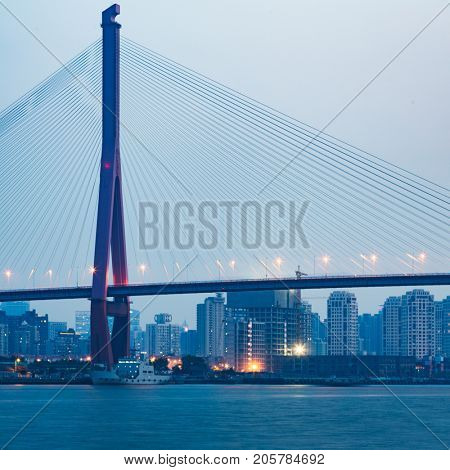 Bridge named Nanpu over Yangtze River,Shanghai,China