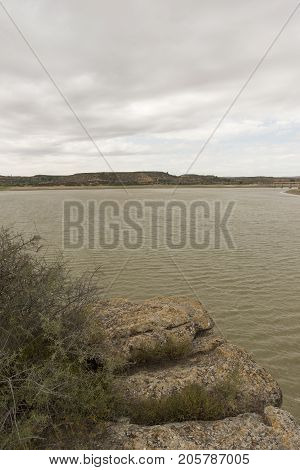 The River Ebro On Its Way Through Caspe, Aragon