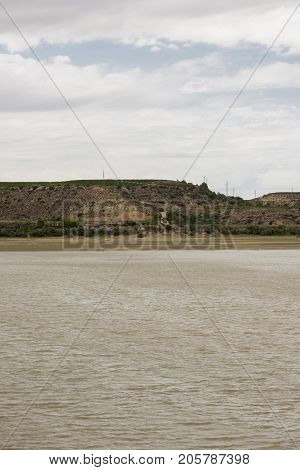 The River Ebro On Its Way Through Caspe, Aragon