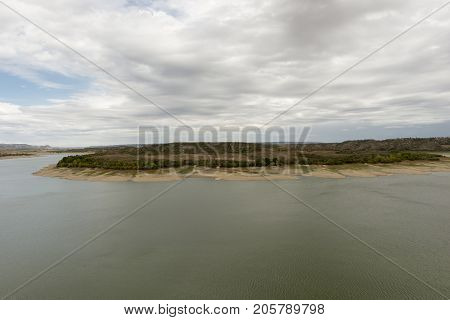 The River Ebro On Its Way Through Caspe, Aragon