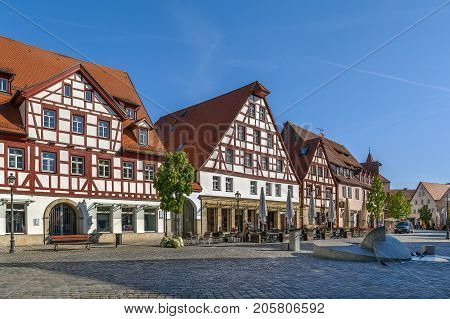 Market square in Lauf an der Pegnitz Bavaria Germany