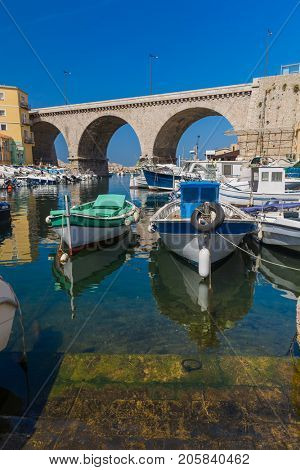 Vallon des Auffes port - Marseille France - travel and architecture background