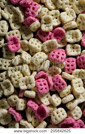 Full frame of honeycomb cereals 