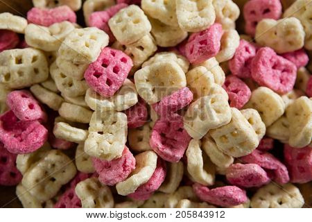 Full frame of honeycomb cereals 