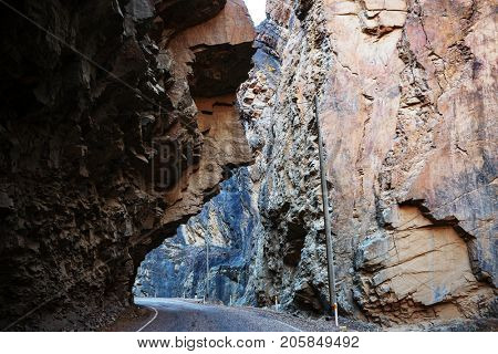 Road in canyon in Peru