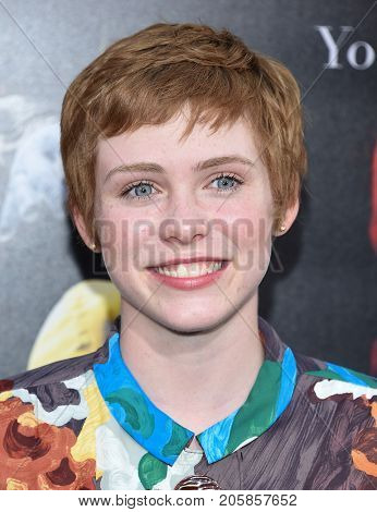 LOS ANGELES - SEP 05:  Sophia Lillis arrives for the 'IT' World Premiere on September 5, 2017 in Hollywood, CA                