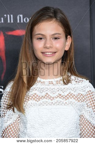 LOS ANGELES - SEP 05:  Lou Lou Safran arrives for the 'IT' World Premiere on September 5, 2017 in Hollywood, CA                