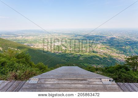 Paragliding platform view from above. Paragliding extreme sports