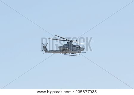 U.s. Navy Ah-1 Cobra Helicopter Performing At The Miramar Air Show