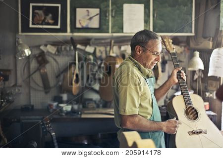 Lutist in his laboratory
