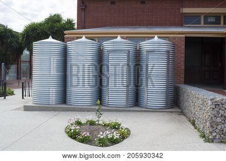Rainwater Tanks And Storage Sheds, Goodman Building, Adelaide Botanic Garden