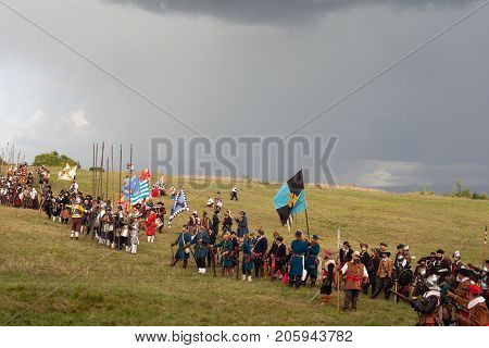 PALMANOVA ITALY - SEPTEMBER 03: Historical Groups dressed in ancient clothes during the historical Reenactment a.d. 1615 on September 03 2017