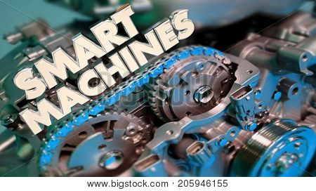Smart Machines New Technology Engine Artificial Intelligence AI 3d Illustration