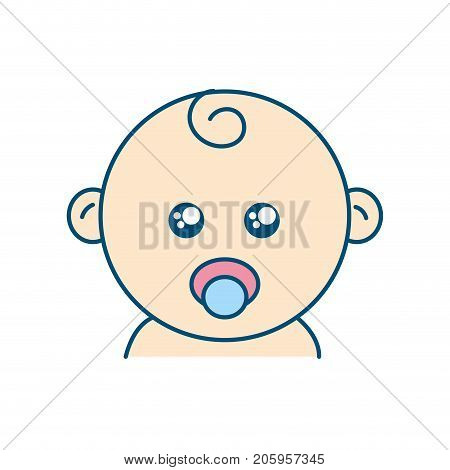 baby head with acifier design vector illustration