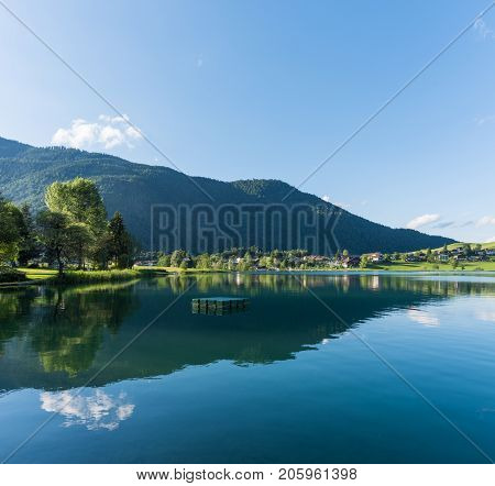 The Mountain Lake Thiersee In Tyrol, Austria