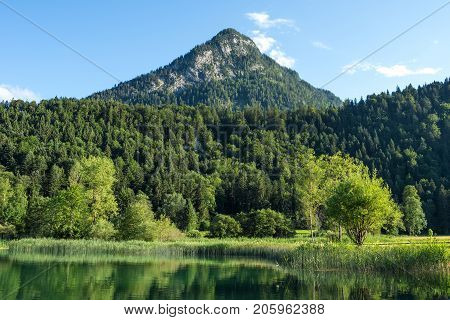 The Mountain Lake Thiersee In Tyrol, Austria