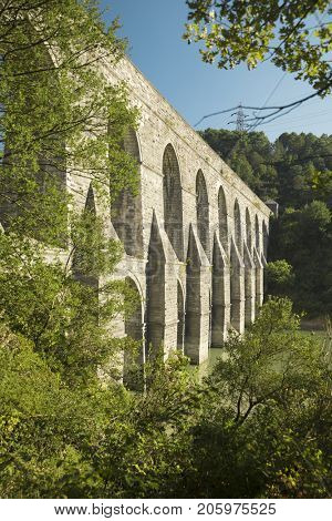The Maglova Aqueduct built by Master Ottoman Architect Sinan Istanbul Turkey