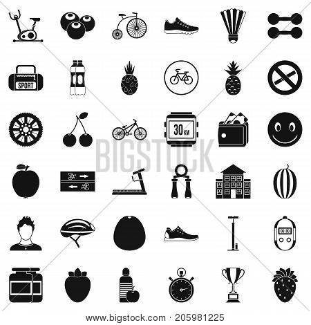 Muscle icons set. Simple style of 36 muscle vector icons for web isolated on white background