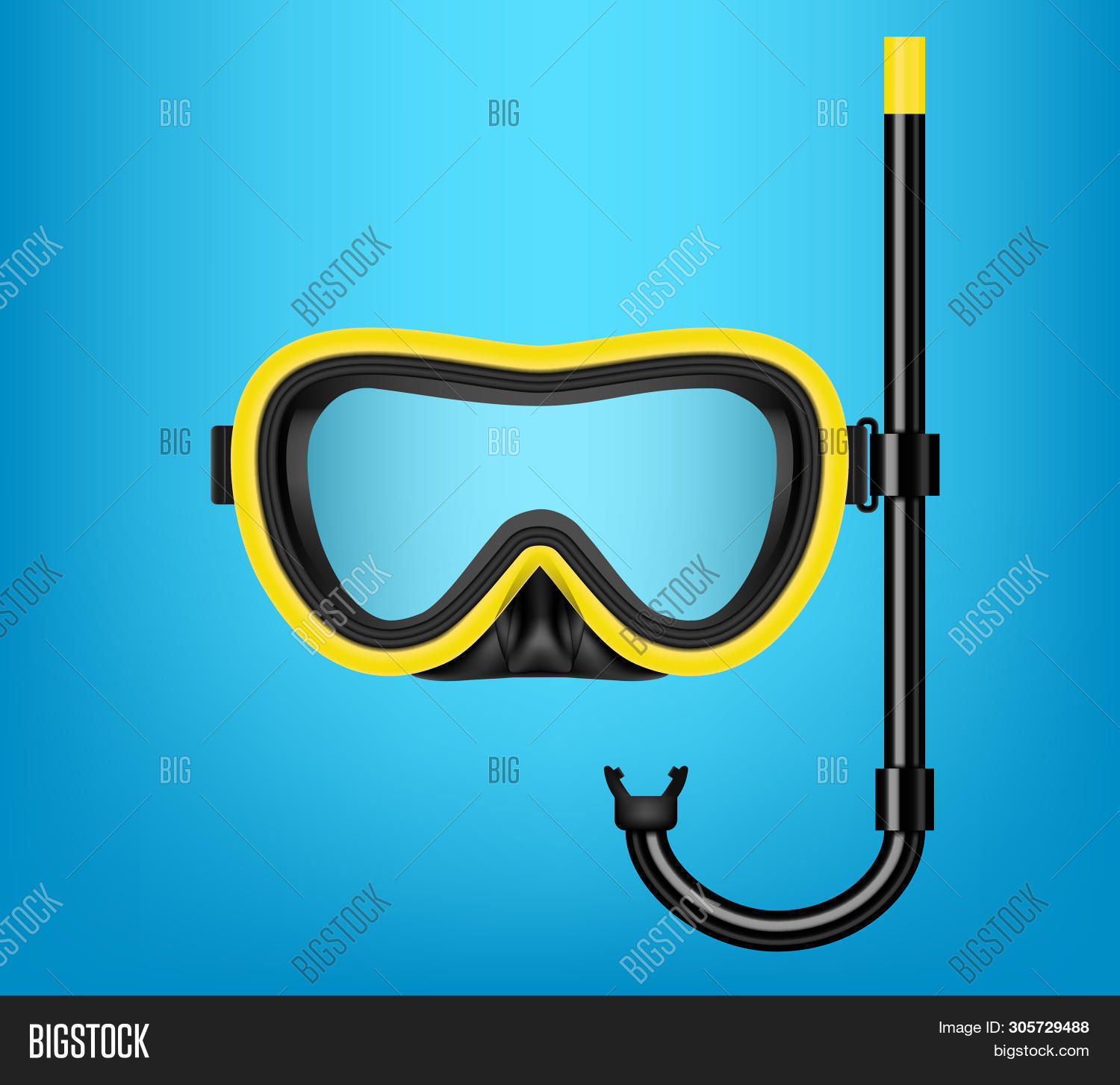 swimming flippers and goggles